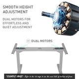 NNEMB Sit To Stand Up Standing Desk-160x75cm-62-128cm Electric Height Adjustable-Dual Motor-120kg Load-Arched-White Oak Style/Silver Frame