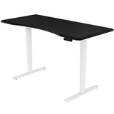 NNEMB Sit To Stand Up Standing Desk-150x70cm-62-128cm Electric Height Adjustable-Dual Motor-120kg Load-Arched-Black/White Frame