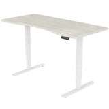 NNEMB Sit To Stand Up Standing Desk-150x70cm-62-128cm Electric Height Adjustable-Dual Motor-120kg Load-Arched-White Oak Style/White Frame