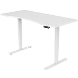 NNEMB Sit To Stand Up Standing Desk-150x70cm-62-128cm Electric Height Adjustable-Dual Motor-120kg Load-Arched-White/White Frame