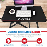 NNEMB Desk Riser 74cm Wide Adjustable Sit to Stand for Dual Monitor-Keyboard-Laptop-Black