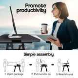 NNEMB Desk Riser 74cm Wide Adjustable Sit to Stand for Dual Monitor-Keyboard-Laptop-Black