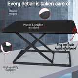 NNEMB Desk Riser 74cm Wide Adjustable Sit to Stand for Dual Monitor-Keyboard-Laptop-Black