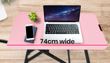 NNEMB Desk Riser 74cm Wide Adjustable Sit to Stand for Dual Monitor-Keyboard-Laptop-Pink
