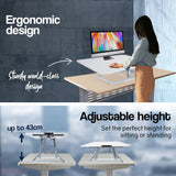 NNEMB Desk Riser 74cm Wide Adjustable Sit to Stand for Dual Monitor-Keyboard-Laptop-White