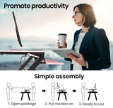 NNEMB Desk Riser 77cm Wide Adjustable Sit to Stand for Dual Monitor-Keyboard-Laptop-Pink