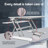 NNEMB Desk Riser 90cm Wide Adjustable Sit to Stand for Dual Monitor-Keyboard-Laptop-White