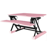 NNEMB Desk Riser 90cm Wide Adjustable Sit to Stand for Dual Monitor-Keyboard-Laptop-Pink