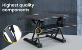 NNEMB Corner Desk Riser 110cm Wide Adjustable Sit to Stand for Dual Monitor-Keyboard-Laptop-Black