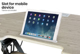 NNEMB Corner Desk Riser 110cm Wide Adjustable Sit to Stand for Dual Monitor-Keyboard-Laptop-Beech