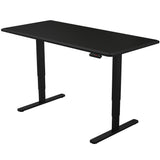 NNEMB Sit To Stand Up Standing Desk-150x70cm-62-128cm Electric Height Adjustable-Dual Motor-120kg Load-Black/Black Frame