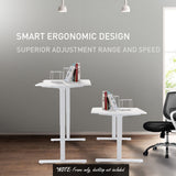NNEMB Sit To Stand Up Standing Desk-150x70cm-62-128cm Electric Adjustable Height-Dual Motor-120kg Load-Arched-White/Black Frame