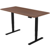 NNEMB Sit To Stand Up Standing Desk-160x75cm-62-128cm Electric Height Adjustable-Dual Motor-120kg Load-Walnut Style/Black Frame