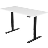 NNEMB Sit To Stand Up Standing Desk-160x75cm-62-128cm Electric Height Adjustable-Dual Motor-120kg Load-White/Black Frame