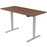 NNEMB Sit To Stand Up Standing Desk-150x70cm-62-128cm Electric Height Adjustable-Dual Motor-120kg Load-Walnut Style/Silver Frame
