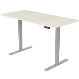NNEMB Sit To Stand Up Standing Desk-150x70cm-62-128cm Electric Height Adjustable-Dual Motor-120kg Load-White Oak Style/Silver Frame