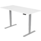 NNEMB Sit To Stand Up Standing Desk-150x70cm-62-128cm Electric Height Adjustable-Dual Motor-120kg Load-White/Silver Frame