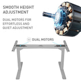 NNEMB Sit To Stand Up Standing Desk-160x75cm-62-128cm Electric Adjustable Height-Dual Motor-120kg Load-Arched-White Oak Style/Silver Frame
