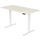 NNEMB Sit To Stand Up Standing Desk-150x70cm-62-128cm Electric Height Adjustable-Dual Motor-120kg Load-White Oak Style/White Frame