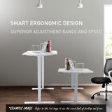 NNEMB Sit To Stand Up Standing Desk-150x70cm-62-128cm Electric Height Adjustable-Dual Motor-120kg Load-White/White Frame