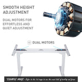 NNEMB Sit To Stand Up Standing Desk-160x75cm-62-128cm Electric Height Adjustable-Dual Motor-120kg Load-White/White Frame