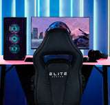 NNEMB Elite Reclining Gaming Chair with Footrest-Pink and Black