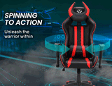 NNEMB Diablo Reclining Gaming Chair with Neck and Lumbar Cushions-Black and Red