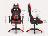 NNEMB Diablo Reclining Gaming Chair with Neck and Lumbar Cushions-Black and Red