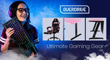 NNEMB Gaming PC Desk Carbon Fiber Style-Pink and Black-with Headset Holder-Gaming Mouse Pad
