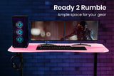NNEMB Gaming PC Desk Carbon Fiber Style-Pink and Black-with Headset Holder-Gaming Mouse Pad