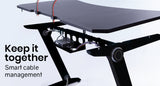 NNEMB Gaming Chair with Footrest and Desk Setup Combo-Black and White