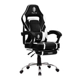 NNEMB Gaming Chair with Footrest and Desk Setup Combo-Black and White