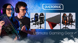 NNEMB Gaming Chair with Footrest and Desk Setup Combo-Black and White