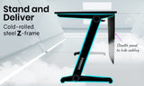 NNEMB Gaming Chair with Footrest and Desk Setup Combo-Black and White