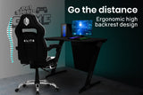NNEMB Gaming Chair with Footrest and Desk Setup Combo-Black and White