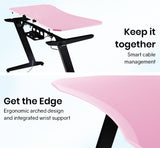 NNEMB Gaming Computer PC Desk Z-Style-Pink and Black-Cable Management