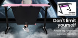 NNEMB Gaming Computer PC Desk Z-Style-Pink and Black-Cable Management