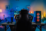NNEMB Peak Gaming Chair and DX3 Desk with LED Lighting Setup Combo-Black and Red