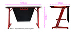 NNEMB Gaming PC Desk 120x60cm Carbon Fiber Styling Red LED Lights