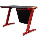 NNEMB Gaming PC Desk 120x60cm Carbon Fiber Styling Red LED Lights