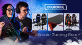 NNEMB Gaming PC Desk 120x60cm Carbon Fiber Styling Red LED Lights