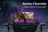 NNEMB Gaming PC Desk 120x60cm Carbon Fiber Styling Adjustable LED Lights