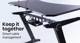 NNEMB Gaming PC Desk 120x60cm Carbon Fiber Styling Adjustable LED Lights
