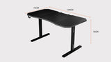 NNEMB Gaming PC Desk Carbon Fiber Style-Black and Grey-with Headset Holder-Gaming Mouse Pad