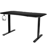 NNEMB Gaming PC Desk Carbon Fiber Style-Black and Grey-with Headset Holder-Gaming Mouse Pad