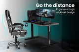 NNEMB Gaming PC Desk Carbon Fiber Style-Black and Grey-with Headset Holder-Gaming Mouse Pad