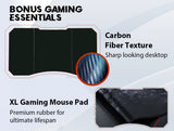 NNEMB Gaming PC Desk Carbon Fiber Style-Black and Red-with Headset Holder-Gaming Mouse Pad