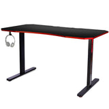 NNEMB Gaming PC Desk Carbon Fiber Style-Black and Red-with Headset Holder-Gaming Mouse Pad