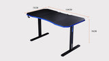 NNEMB Gaming PC Desk Carbon Fiber Style-Black and Blue-with Headset Holder-Gaming Mouse Pad