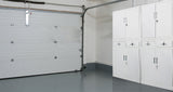NNEMB 4-Door Lockable Metal Stationary Storage Cabinet with 2 Drawers-Grey
